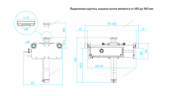 Домкрат пневмогидравлический ямный (канавный подъемник), 15 т N5015T