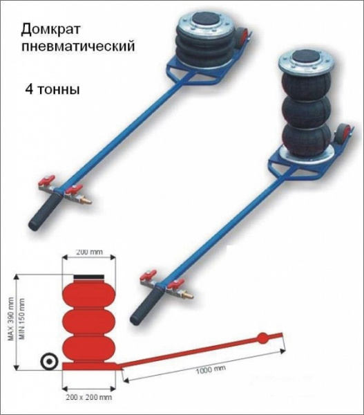 Домкрат пневматический подкатной POLARUS PD-04