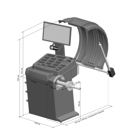 Стенд для балансировки колес GALAXY СБМП-60/3D
