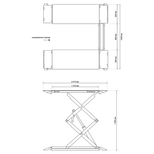 Подъемник ножничный на 3 т ПГН-3000/Н-01