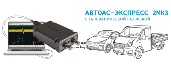 Двухканальная USB-приставка (мотор-тестер) «АВТОАС-ЭКСПРЕСС 2МK3» (базовый комплект)