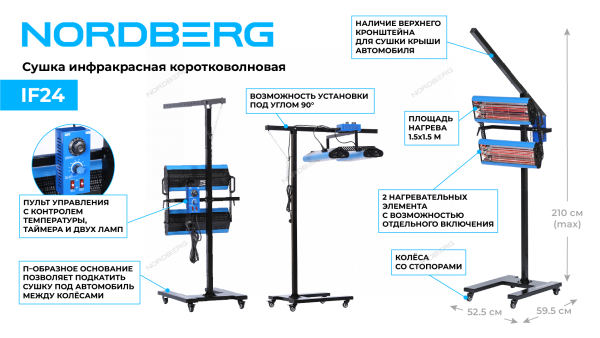 Сушка инфракрасная коротковолновая, 2 элемента IF24